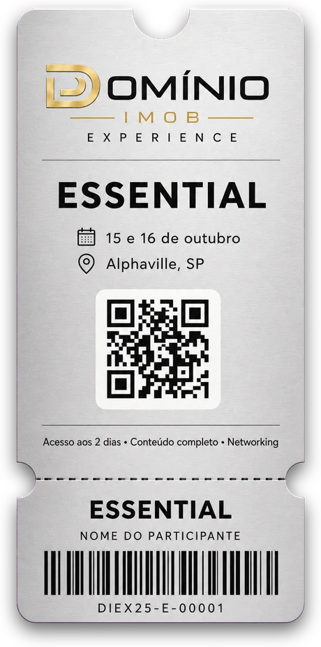 Ingresso Essential — Domínio Imob Experience, 15 e 16 de outubro, Alphaville SP